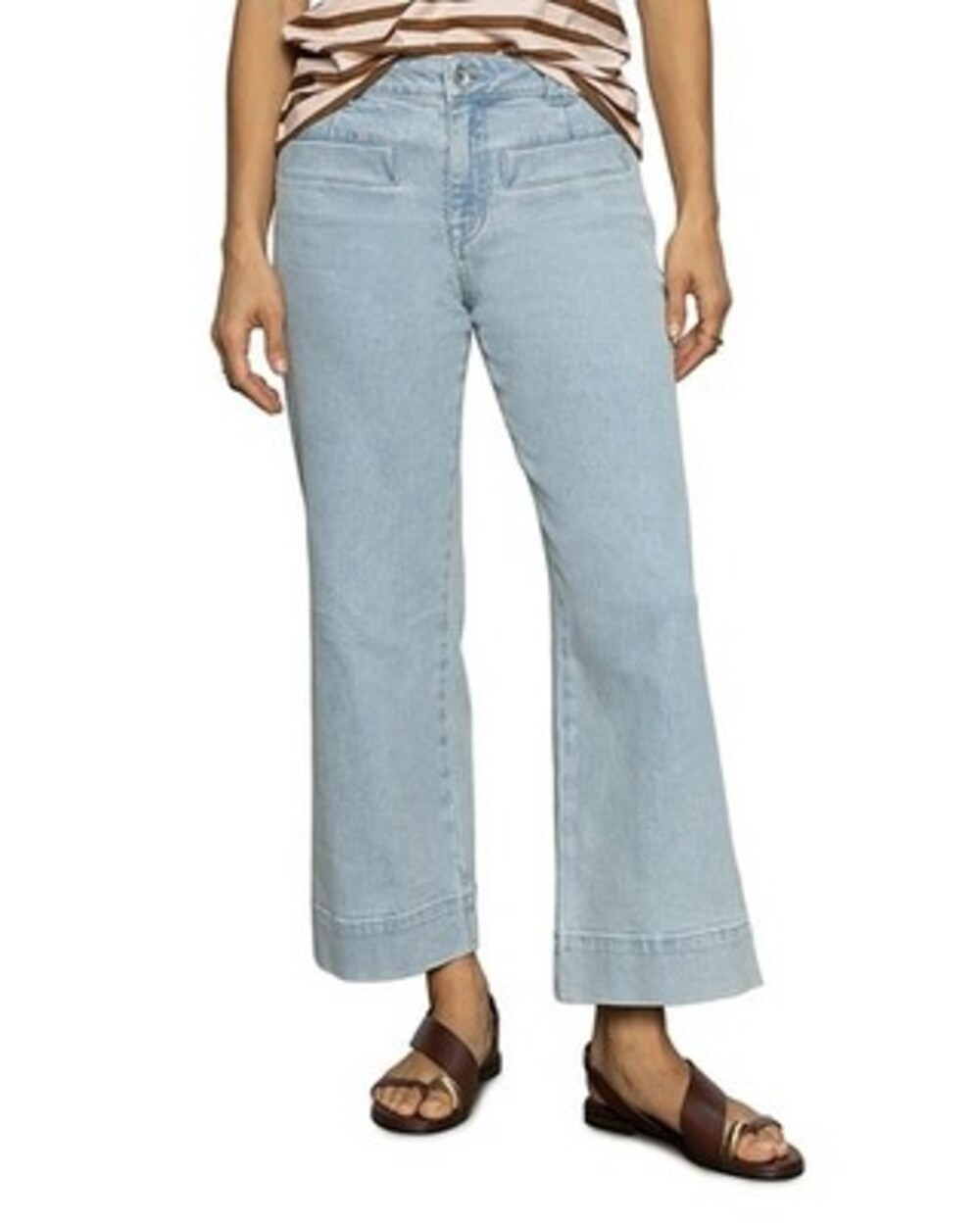 Sanctuary Voyage Cropped Wide-Leg Jeans Women's 31 Winner's Circle Zip Closure